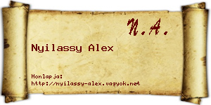 Nyilassy Alex névjegykártya